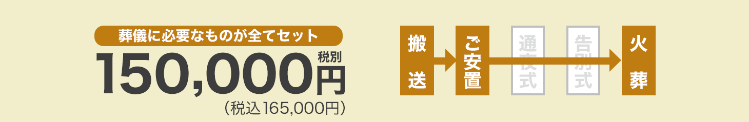 葬儀に必要なものが全てセットで120,000円