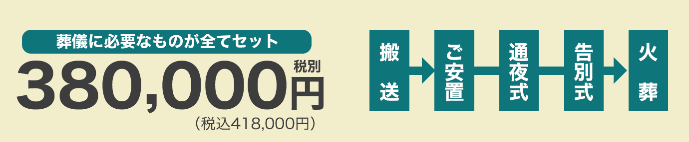 葬儀に必要なものが全てセットで375,000円